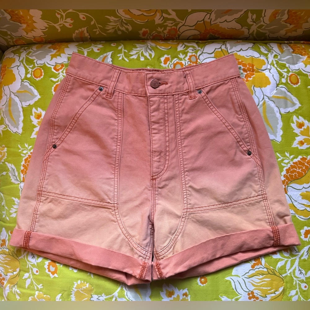 Urban Outfitters BDG Kiara High Waist Utility Shorts Women's Small Orange Ombré